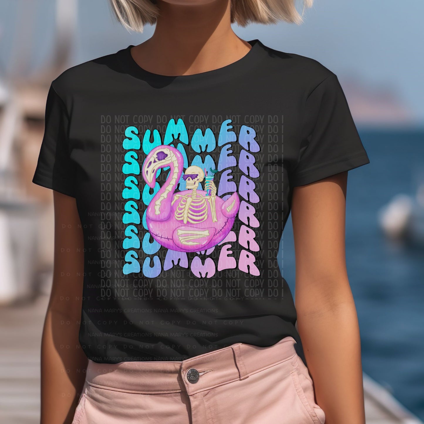 Hot Ghoul Summer Tshirt- Summer Flamingo