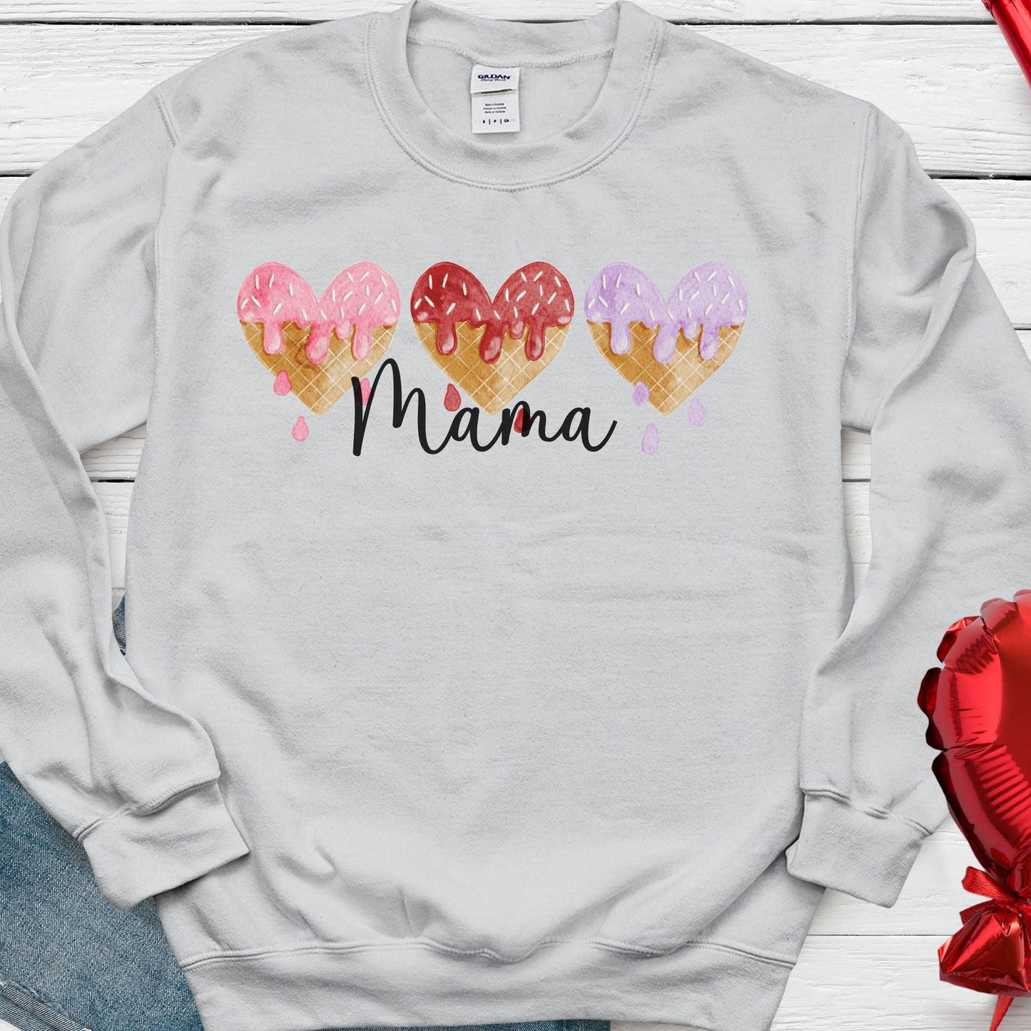 Valentine's Day Mama Cone Sweatshirt