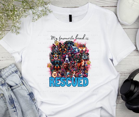 My Favourite Breed is Rescued Dog T-shirt