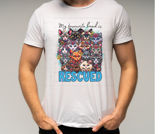 My Favourite Breed is Rescued Cat T-shirt