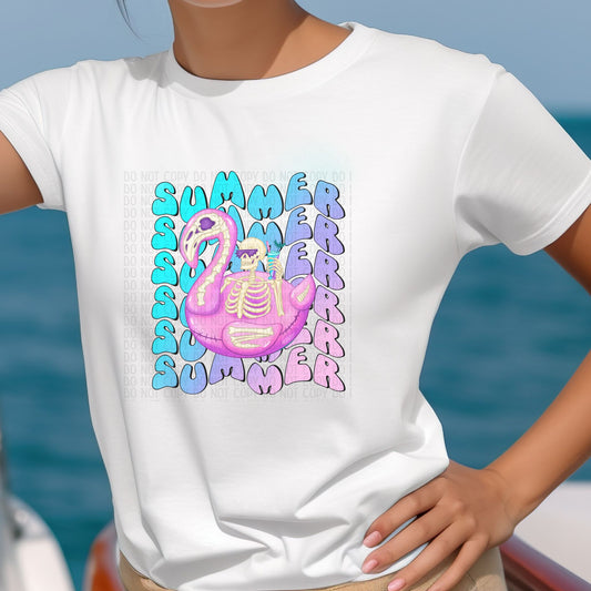 Hot Ghoul Summer Tshirt- Summer Flamingo